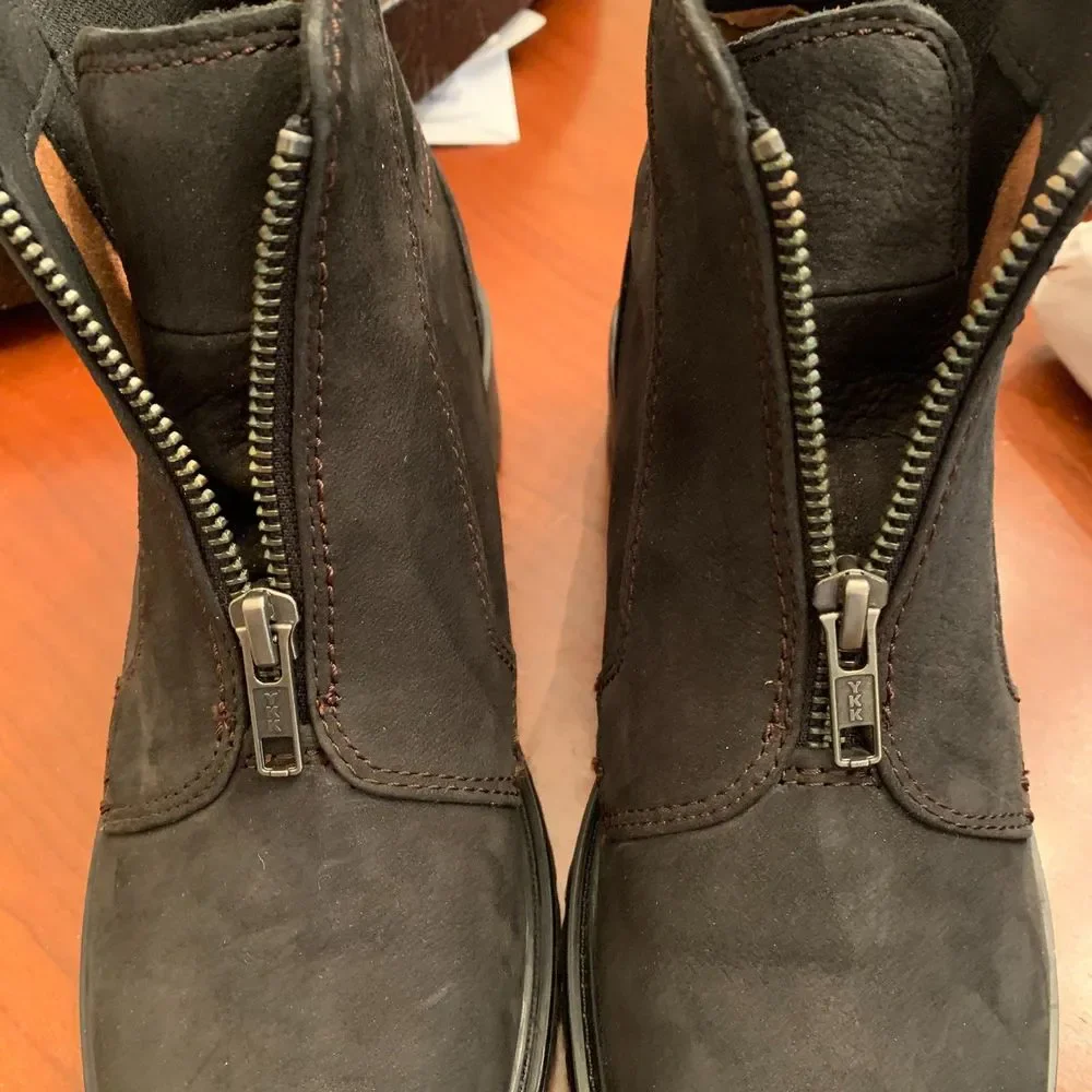 Cobb Hill‎ Women's Nubuck Leather Center Zip Ankle Waterproof Boots Size 6